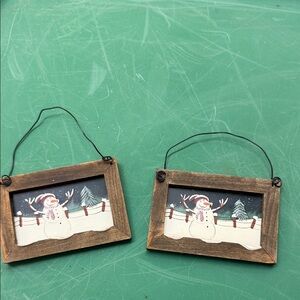 Wooden Snowman ornaments